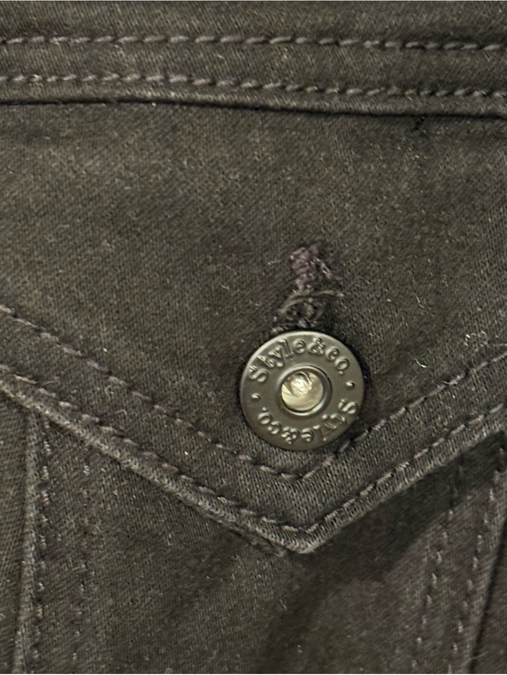 Style & Co. Black Denim Jean Jacket for Women - Picture 3 of 9